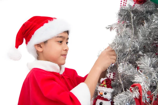 小さな男の子を笑顔でクリスマスのお祝いの時に笑顔の肖像画を間近します。 — ストック写真