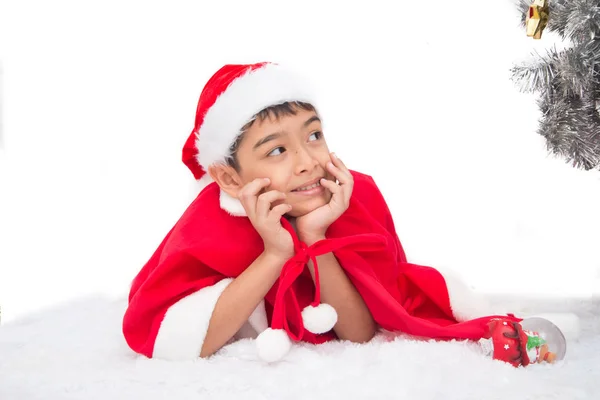 Närbild porträtt av Little boy leende på jul firandet tid med leende — Stockfoto