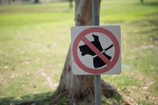 Sign of not allow dog walk in the public park