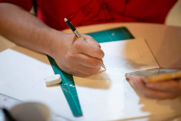 Enfants Apprenant Peinture Artisanat Art Dans Classe Art — Photo