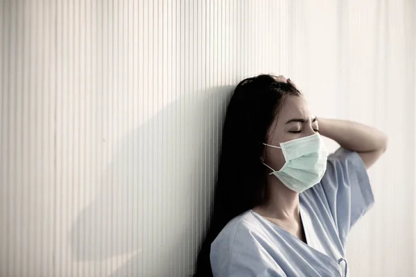 Asiatische Patientin Mit Maske Schützt Virus Vor Krankheit Krankenhaus — Stockfoto