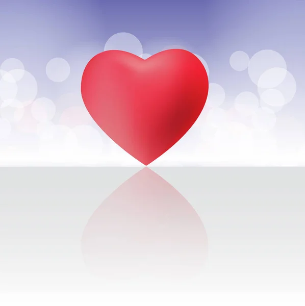 Vecteur Coeur de Saint-Valentin et réflexions sur fond bokeh — Image vectorielle