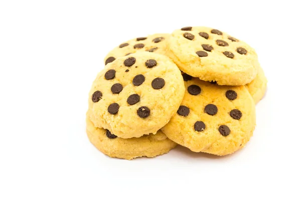 Galleta de chispas de chocolate sobre fondo blanco — Foto de Stock