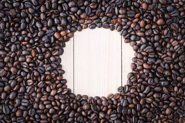 Circle inside coffee beans background