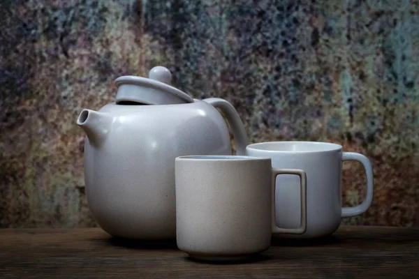 Style de vie morte de tasse en céramique et pot — Photo