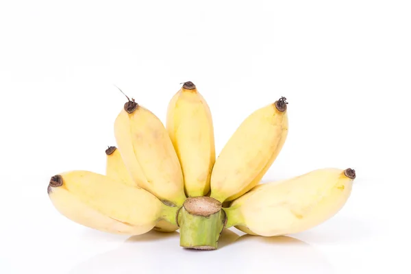 Banana cultivada sobre fundo branco — Fotografia de Stock