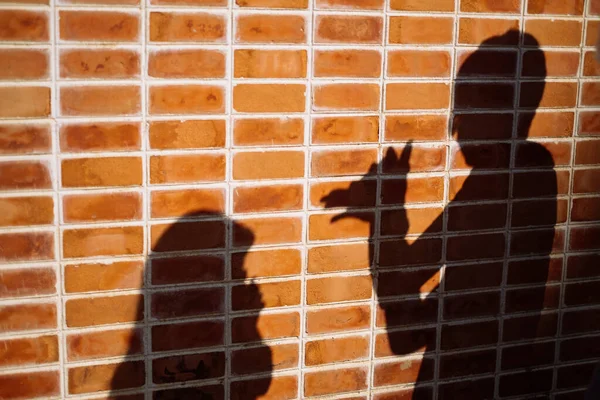 Tailandés Pareja Jugando Mano Sombra Arte Durante Citas — Foto de Stock