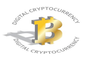 3d Bitcoin Dijital Şifreleme Logosu iş sunumu, reklamlar, klip sanatları, t-shirt grafikleri ve tasarım elemanları için
