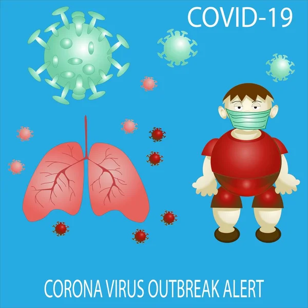 Covid-19 Corona Virüs Salgını Yayıncılık malzemeleri, psoters, afişler, çıkartmalar ve reklamlar için alarm