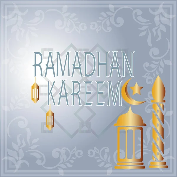 Muzułmański Miesiąc Post Ramadan Pozdrowienia Dla Materiałów Wydawniczych Reklam Kart — Wektor stockowy