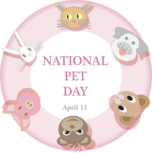 National Pet Day Sinal Cartaz Para Anúncios Brochuras Adesivos — Vetor de Stock