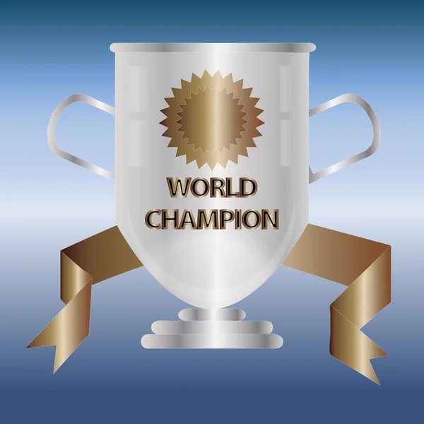 Srebrny Puchar Świata Trofeum Tło Ilustracje — Wektor stockowy