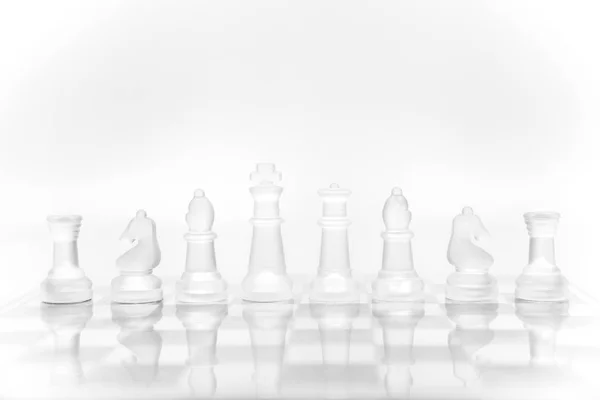 Glass chess pieces — Stock Photo, Image