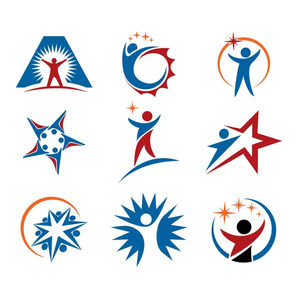 Başarı yıldız logo vektörü kümesi