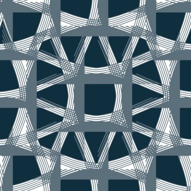 Dekorasyon için tam dikişsiz geometrik doku kumaş desen vektörü. Tekstil ve duvar kağıtları için gri tasarım. Moda ve ev tasarımı için sıkıntılı grunge modeli.