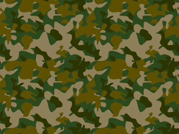 Completo Camuflaje Militar Sin Costuras Vector Patrón Piel Textura Oscura — Vector de stock