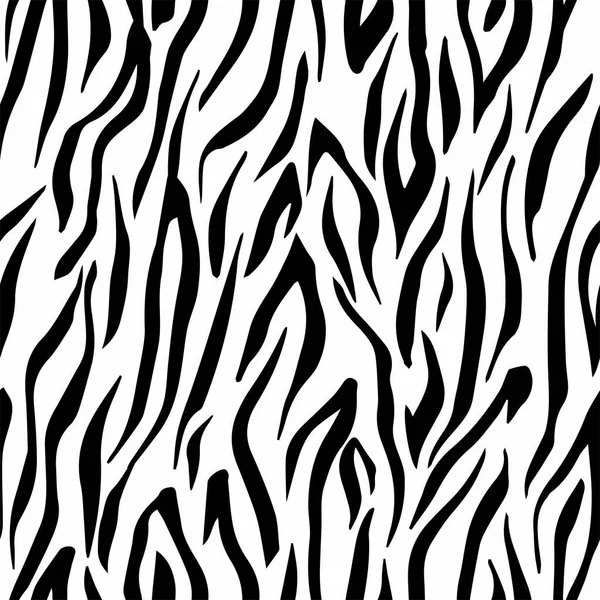 Zebra Sem Costura Completa Listras Tigre Ilustração Padrão Pele Animal — Vetor de Stock