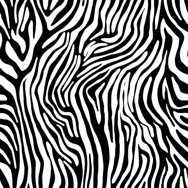 Cebra Sin Costura Completa Rayas Tigre Animal Patrón Piel Ilustración — Archivo Imágenes Vectoriales