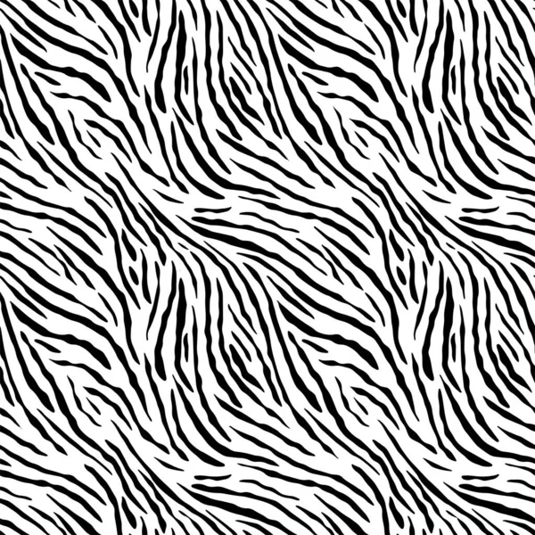 全天候斑马和虎纹动物皮肤图案的例证 纺织品印花用黑白矢量设计 时尚和家庭设计合身 — 图库矢量图片