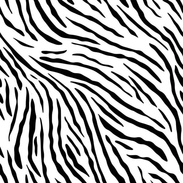全天候斑马和虎纹动物皮肤图案的例证 纺织品印花用黑白矢量设计 时尚和家庭设计合身 — 图库矢量图片