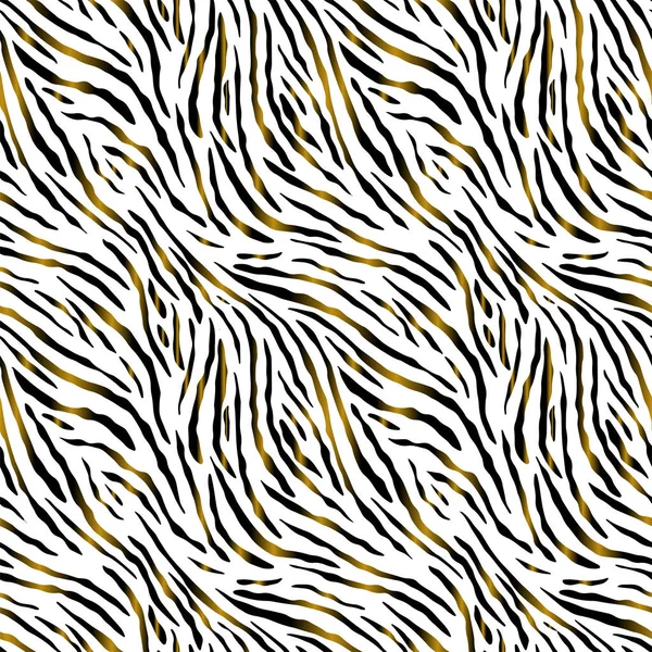 Teljes Varrat Nélküli Tigris Zebra Csíkok Állati Bőr Minta Tervezés — Stock Vector
