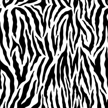 Zebra ve kaplan çizgileri için kusursuz duvar kâğıdı. Hayvan derisi desenli. Tekstil kumaş baskısı için siyah beyaz tasarım. Moda ve ev tasarımı uyuyor..