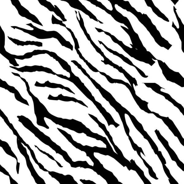 Полностью Бесшовные Обои Зебры Тигра Полосы Животного Рисунка Кожи Черно — стоковый вектор
