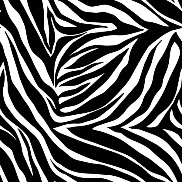 Vollständige Nahtlose Tapete Für Zebra Und Tigerstreifen Mit Tierfellmuster Schwarz — Stockvektor