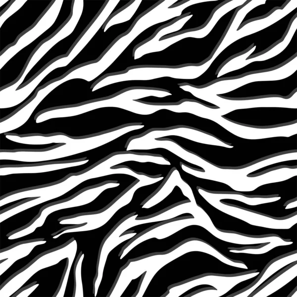 Vollständige Nahtlose Tapete Für Zebra Und Tigerstreifen Mit Tierfellmuster Schwarz — Stockvektor