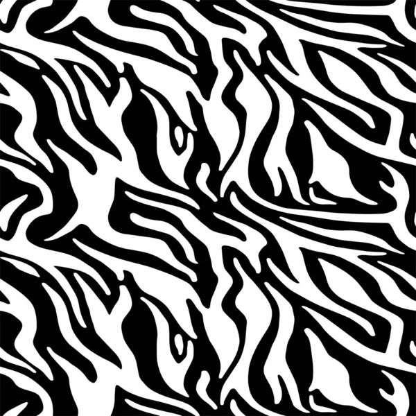 Teljes Zökkenőmentes Tapéta Zebra Tigris Csíkok Állati Bőr Minta Fekete — Stock Vector
