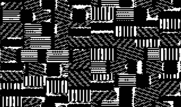 Full Seamless Modern Abstract Pattern Vector Tissu Design Classique Noir — Image vectorielle