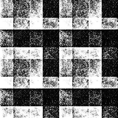 Kusursuz Soyut Desen. Monokrom Vektör. Siyah ve Beyaz Elbise Kumaş Parmak izi. Tekstil ve Ev Dekorasyonu için Tasarım. 