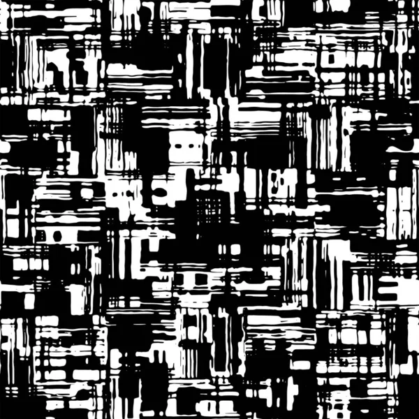 Vector Patrón Monocromo Angustiado Abstracto Sin Costuras Completo Para Decoración — Vector de stock