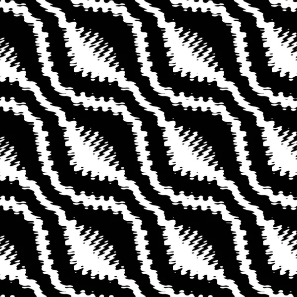 Volledig Naadloos Abstract Patroon Monochrome Vector Zwart Witte Jurk Stof — Stockvector