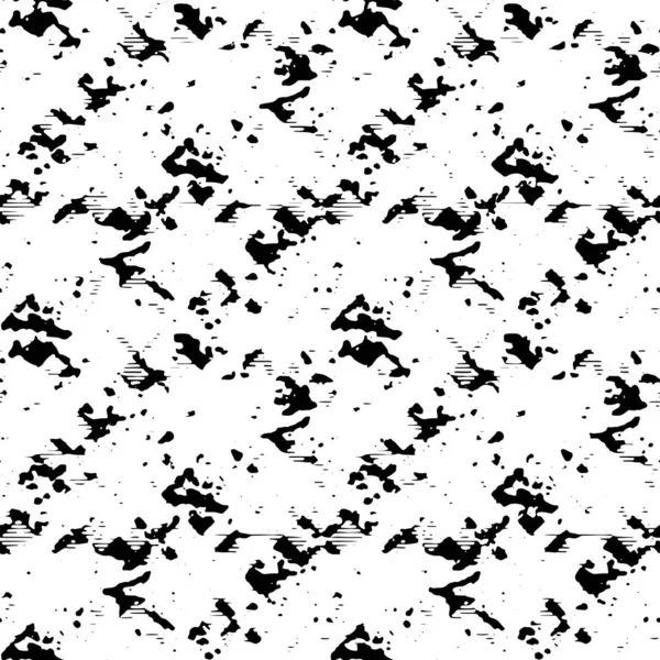 Full Seamless Abstract Pattern Monochrome Vector Black White Dress Fabric — Stock Vector
