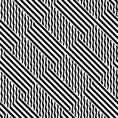 Dekor ve tekstil için kusursuz modern geometrik desen. Tekstil kumaş baskı ve duvar kağıdı için siyah beyaz çizgiler. Moda ve ev tasarımı için soyut çok amaçlı model tasarımı