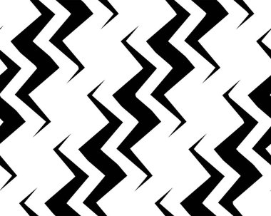 Dekor ve tekstil kumaş baskısı için kusursuz siyah beyaz doku deseni. Moda ve ev tasarımı için soyut zigzag model tasarımı.