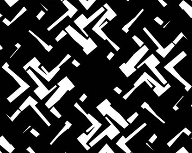 Kusursuz Soyut Desen. Monokrom Vektör. Siyah ve Beyaz Elbise Kumaş Parmak izi. Tekstil ve Ev Dekorasyonu için Tasarım. 