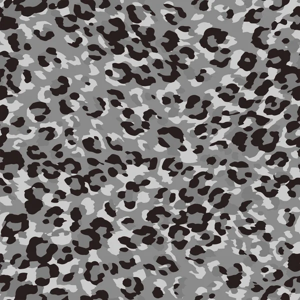 Pieno Modello Pelle Leopardo Grigio Senza Cuciture Design Stampa Tessuti — Vettoriale Stock