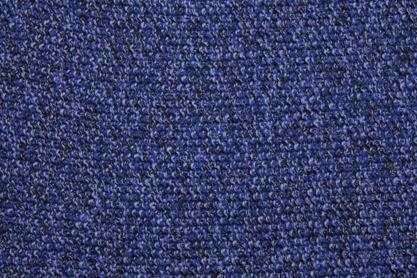 Classic blue colour monochrome texture knitted fabric. Blue knitted Jersey as textile background. Wool knitting texture. Trendy color 2020. — 图库照片
