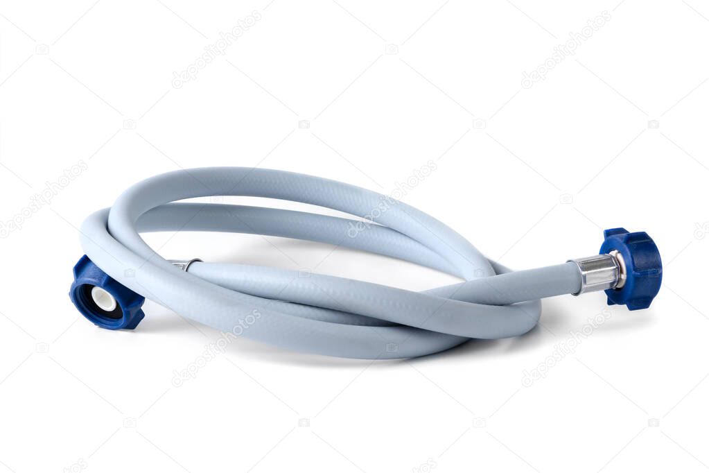Water outlet hose for Laundry machine isolated on white background