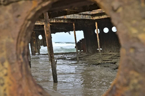 Schiffswrack Von Maheno Auf Frazer Island Wurde Durch Einen Zyklon — Stockfoto