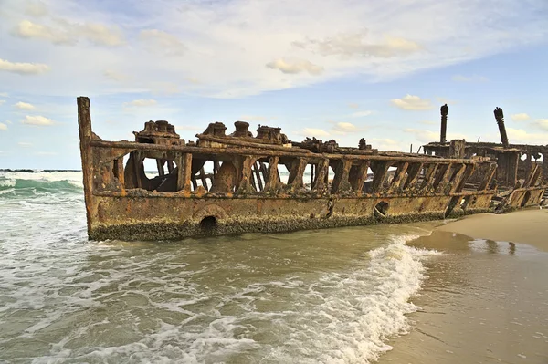 Schiffswrack Von Maheno Auf Frazer Island Wurde Durch Einen Zyklon — Stockfoto