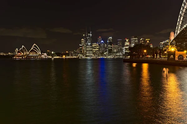Sydney Opera House Night Milsons Point Skyline Background — Stock Photo, Image