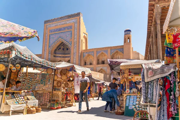 Хива Узбекистан 2019 Вид Знаменитую Улицу Базар Хиве — стоковое фото