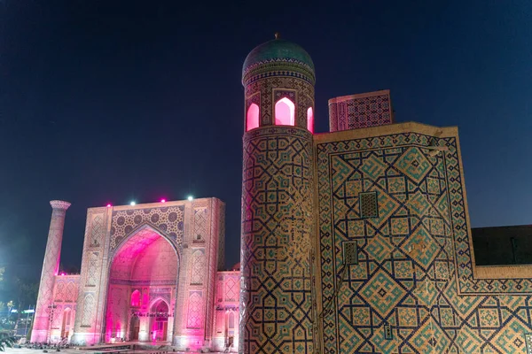 Tillya Kori Madrasah Ulugbek Madrasasi Sherdor Madrasa Registon Square Samarkand — стокове фото