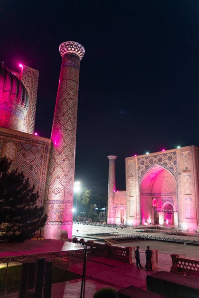 Tillya Kori Madrasah Ulugbek Madrasasi Sherdor Madrasa Náměstí Registon Samarkandu — Stock fotografie