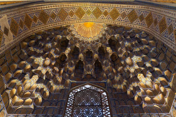 Interior Old Ancient Uzbek Tomb Amir Temur Maqbarasi Gori Amir — Stock Photo, Image