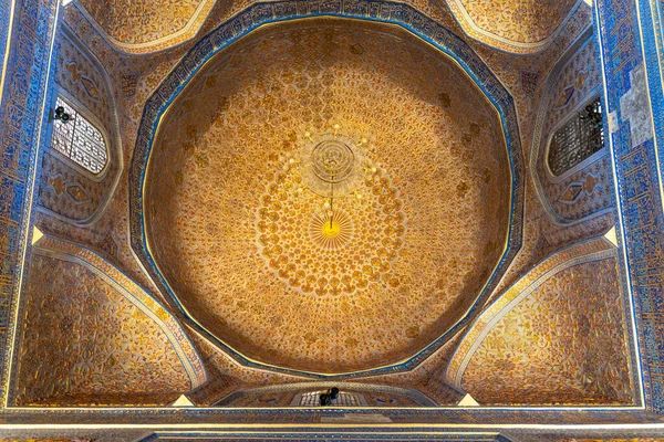 Interior Old Ancient Uzbek Tomb Amir Temur Maqbarasi Gori Amir — Stock Photo, Image