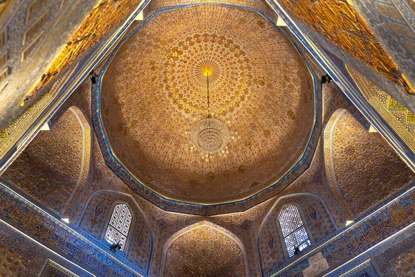 Interior Old Ancient Uzbek Tomb Amir Temur Maqbarasi Gori Amir — Stock Photo, Image
